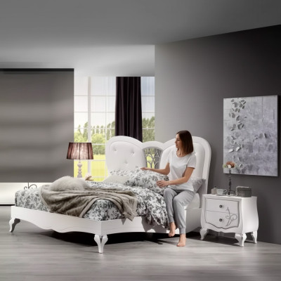 Lit 2x Tables de chevet 3 pcs. Ensemble de chambre à coucher Mobilier de design Moderne Luxe neuf