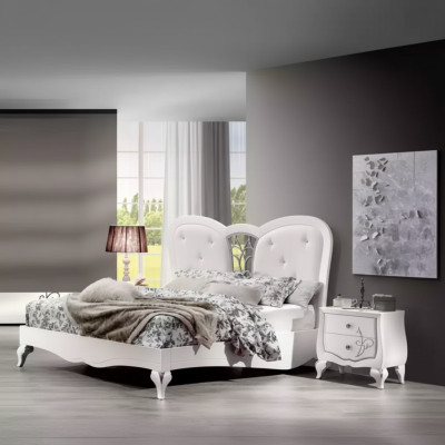 Lit 2x Tables de chevet 3 pcs. Ensemble de chambre à coucher Mobilier de design Moderne Luxe neuf
