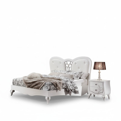 Lit 2x Tables de chevet 3 pcs. Ensemble de chambre à coucher Mobilier de design Moderne Luxe neuf