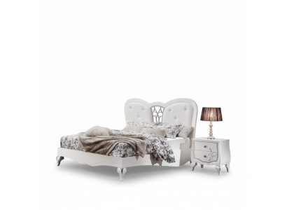 Lit 2x Tables de chevet 3 pcs. Ensemble de chambre à coucher Mobilier de design Moderne Luxe neuf