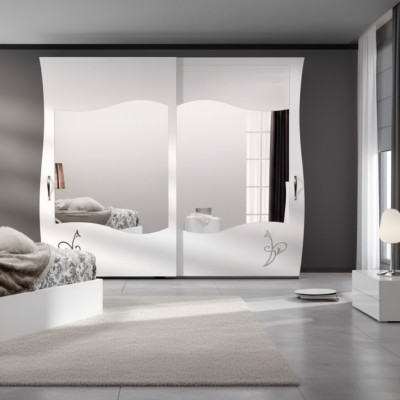 Armoire en bois massif moderne pour chambre - Armoire blanche neuve