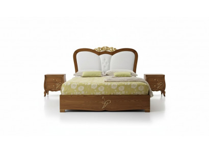 Ensemble de chambre à coucher Lit + 2x Tables de chevet Lits Meubles italiens 3 pièces.