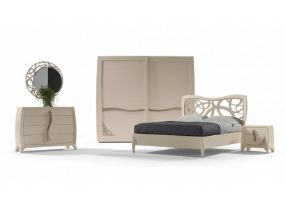 Ensemble de chambre à coucher complet Design Lit de luxe moderne 2x Table de chevet 6 pièces neuves
