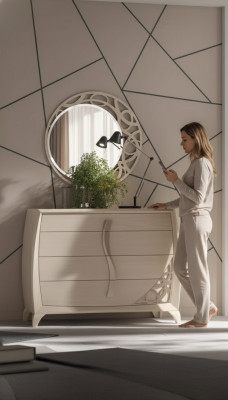 Ensemble Commode Miroir Designer Console de luxe Coiffeuses Meubles Bois Beige