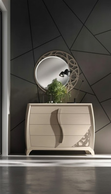 Ensemble Commode Miroir Designer Console de luxe Coiffeuses Meubles Bois Beige