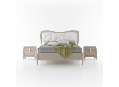 Design de lit 2x Tables de chevet 3 pcs. Chambre Luxe Ensemble Complet