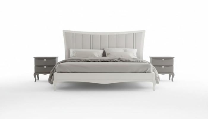Conception chambre 3 pcs. Lit 2x Tables de chevet Mobilier de lits de luxe modernes