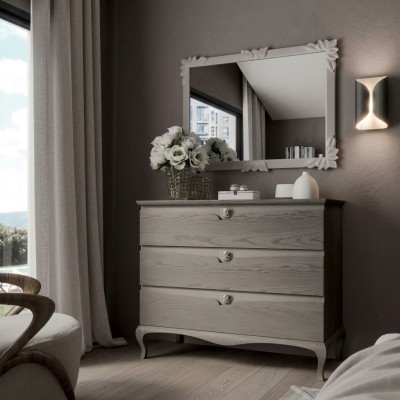 Commode Miroir Armoire Commode de luxe Étagères Console Ensemble de meubles 2pcs.