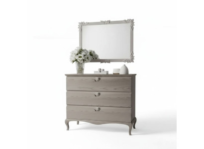 Commode Miroir Armoire Commode de luxe Étagères Console Ensemble de meubles 2pcs.