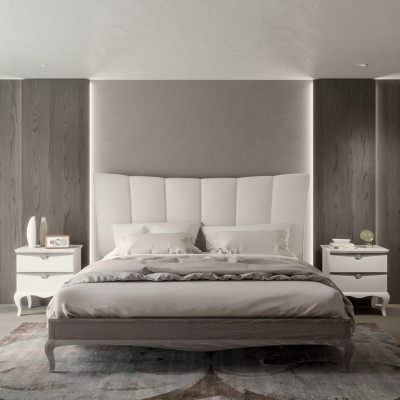 Ensemble de lit complet 2x tables de chevet 3 pcs. Ensembles de chambre à coucher Lits de luxe