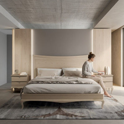 Meubles design Lit de luxe moderne 2x table de chevet Ensemble de chambre à coucher 3 pièces. nouveau