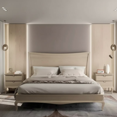 Meubles design Lit de luxe moderne 2x table de chevet Ensemble de chambre à coucher 3 pièces. nouveau