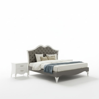 Lit Chambre Ensemble Lit 2x Table de chevet Mobilier moderne italien 3 pièces