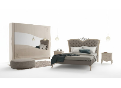Chambre Lit 2x Tables de chevet Luxe Ensemble complet E Mobilier Chambre 4pcs.