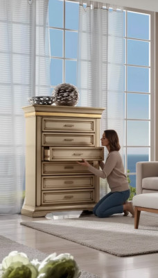 Conception de chambre, commode avec tiroirs, design de meubles italiens