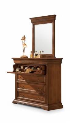 Commode avec miroir en bois Design 2 pcs. Suite de chambre Buffet