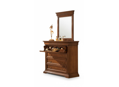 Commode avec miroir en bois Design 2 pcs. Suite de chambre Buffet