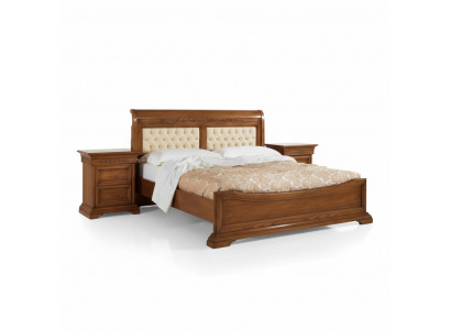 Chambre lit complet 2x tables de chevet Ensemble mobilier de luxe 3 pièces. Marron