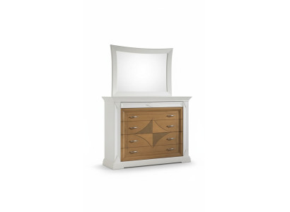 Commode avec miroir Buffets en bois Commodes Meubles 2pcs Blanc Italie