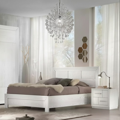 Conception Chambre 3 pièces. Lit 2x Tables de chevet Ensemble de meubles de luxe moderne neuf