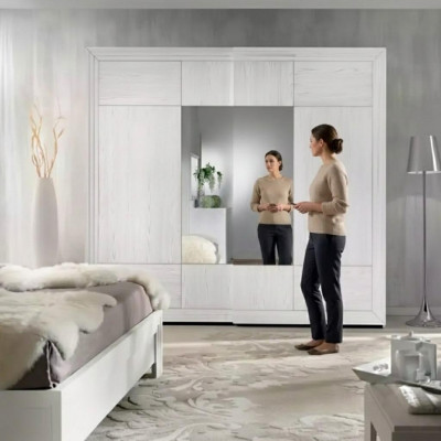 Armoire Blanche Armoire en Bois Chambre à Coucher Design Mobilier Moderne neuf