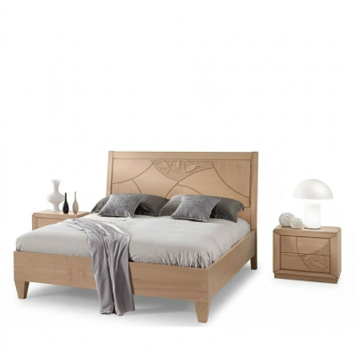 Conception Chambre 3 pcs. Lit 2x Tables de chevet Ensemble de lits de luxe modernes
