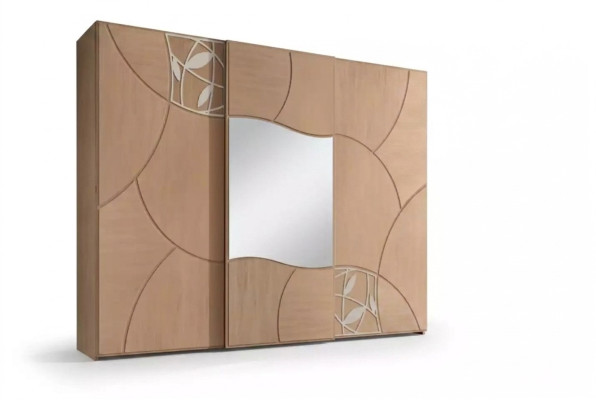 Porte coulissante de placard Armoire Chambre Mur en bois Miroir nouveau