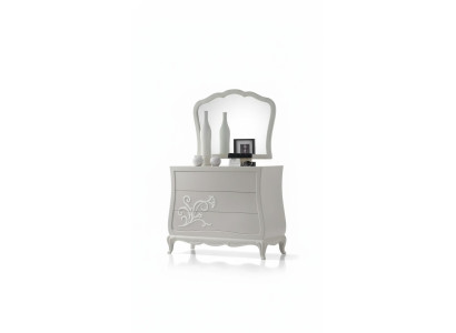 Commode de luxe avec miroir Commodes Console en bois Design moderne Gris