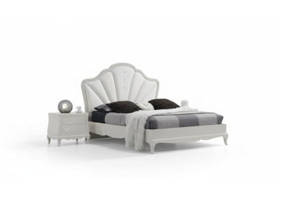Chambre à coucher 3 pièces. Ensemble Lit 2x Tables de chevet Design moderne Lits gris
