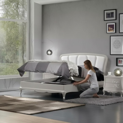 Lit 2x Tables de chevet 3 pièces Ensemble de chambre Moderne Luxueuse