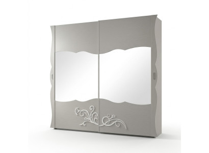 Armoire Armoire Mobilier de Luxe en Bois pour Chambre Gris Moderne