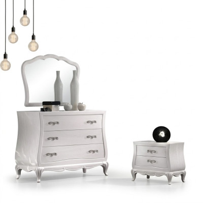 Commode avec miroir Commodes en bois Meubles modernes Chambre à coucher Blanc nouveau