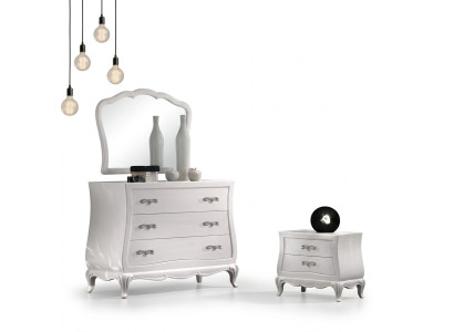 Commode avec miroir Commodes en bois Meubles modernes Chambre à coucher Blanc nouveau