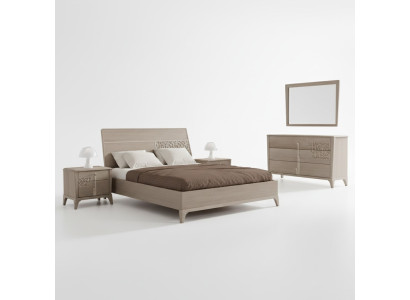 Ensemble de chambre à coucher Designer de luxe complet comprenant 2 tables de chevet 3 pièces.