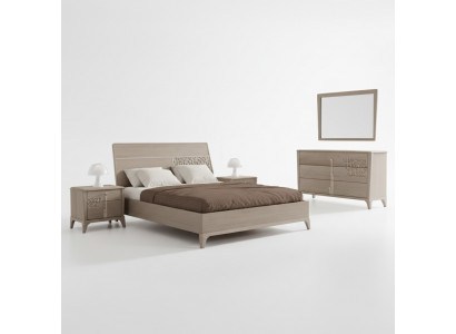 Ensemble de chambre à coucher Designer de luxe complet comprenant 2 tables de chevet 3 pièces.