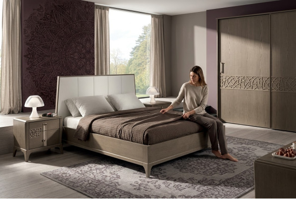 Ensemble de chambre à coucher design Lit 2x Tables de chevet   Meubles classiques ou de luxe