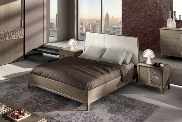 Ensemble de chambre à coucher design Lit 2x Tables de chevet   Meubles classiques ou de luxe