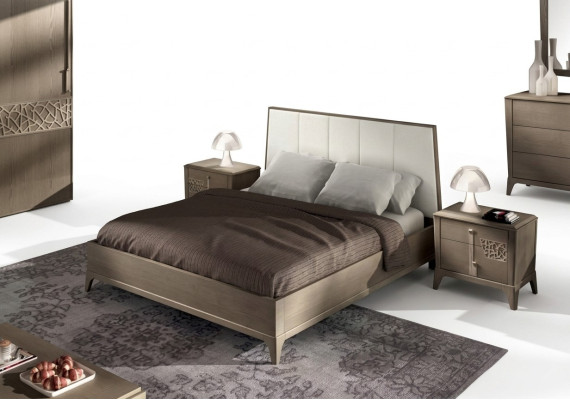 Ensemble de chambre à coucher design Lit 2x Tables de chevet   Meubles classiques ou de luxe