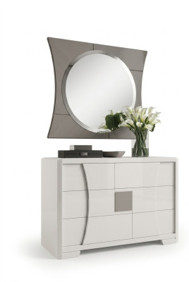 Commode avec miroir Luxueuse commode Console de chambre à coucher nouvelle ensemble de 2 pièces.
