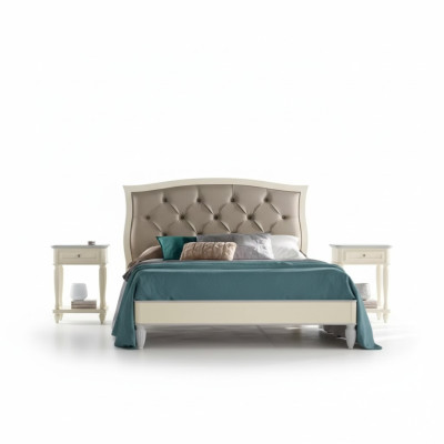 Lit 2x Tables de chevet 3 pcs. Ensemble de chambre Design Moderne de Luxe Groupe