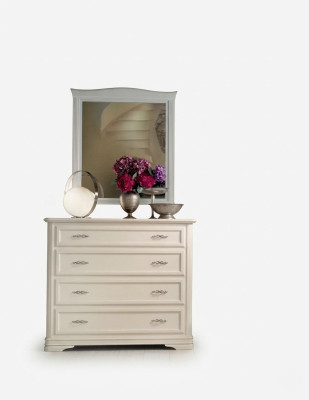 Commode avec miroir Commodes en bois Meubles Armoire moderne Beige 2 pièces. nouveau