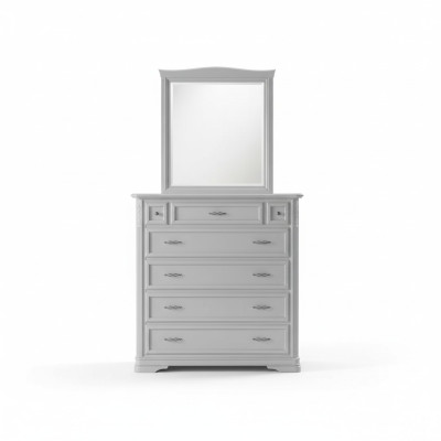 Commode avec miroir Mobilier Commode moderne en bois Chambre à coucher Blanc neuf