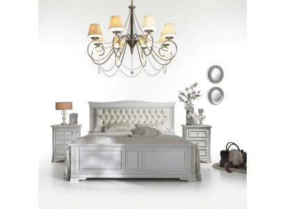 Ensemble de chambre à coucher complet Lit 2x Tables de chevet 3 pcs. Designer de luxe