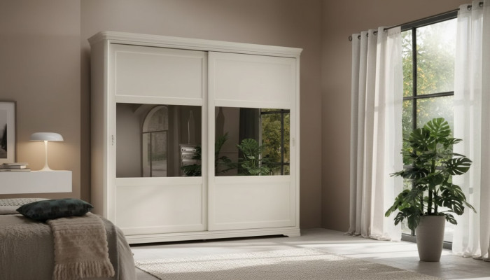 Portes coulissantes d'armoire Meubles d'armoire pour chambre en bois neuf