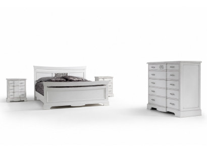 Lit 2x Tables de chevet 4 pièces Ensemble de chambre à coucher Moderne Luxueuse Chambre à coucher nouvelle