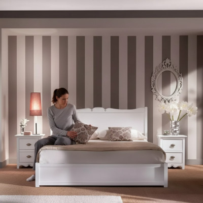 Chambre Design Moderne Chambre de Luxe Lit 2x Tables de chevet 3 pièces