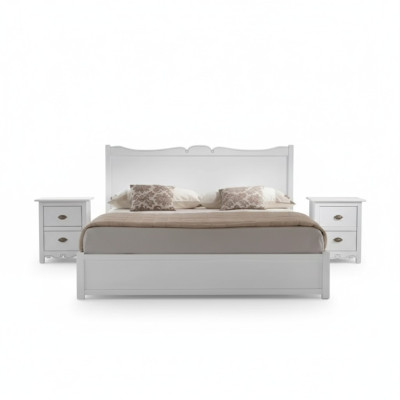 Chambre Design Moderne Chambre de Luxe Lit 2x Tables de chevet 3 pièces