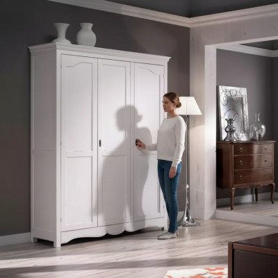 Armoire Armoire en Bois Armoire Chambre Mobilier de Luxe Blanc Neuf