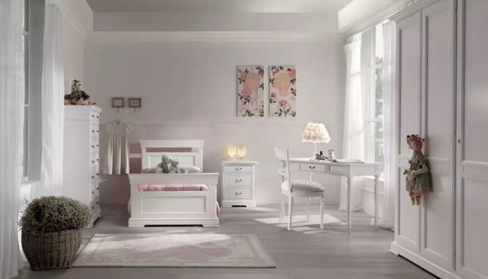 Set Lit Armoire Bureau 4 pièces. Chambre de jeunes complète neuve.