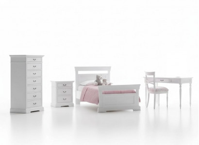 Set Lit Armoire Bureau 4 pièces. Chambre de jeunes complète neuve.